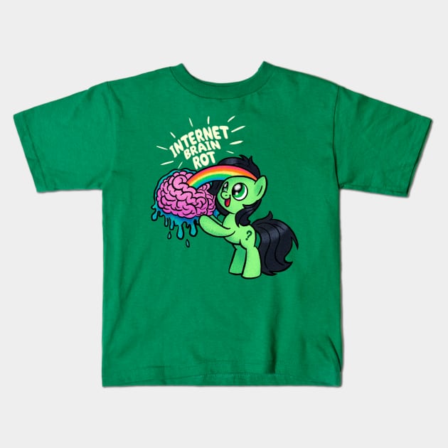 Internet Brain Rot Kids T-Shirt by AmyNewBlue